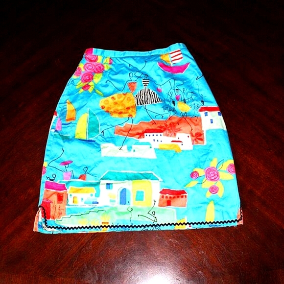 Sara Jane Whimsical Print Skirt | USA Made | Retro Style Size 2 - Picture 2 of 9